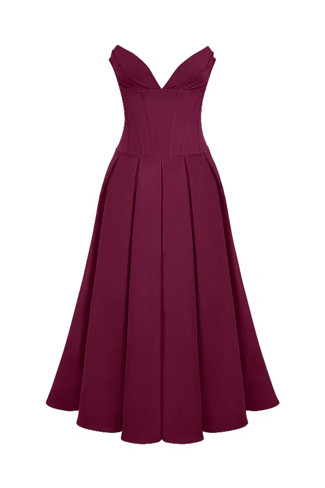 House of CB Lady Wine Strapless Midi Dress Size M for rent on The Volte - main image
