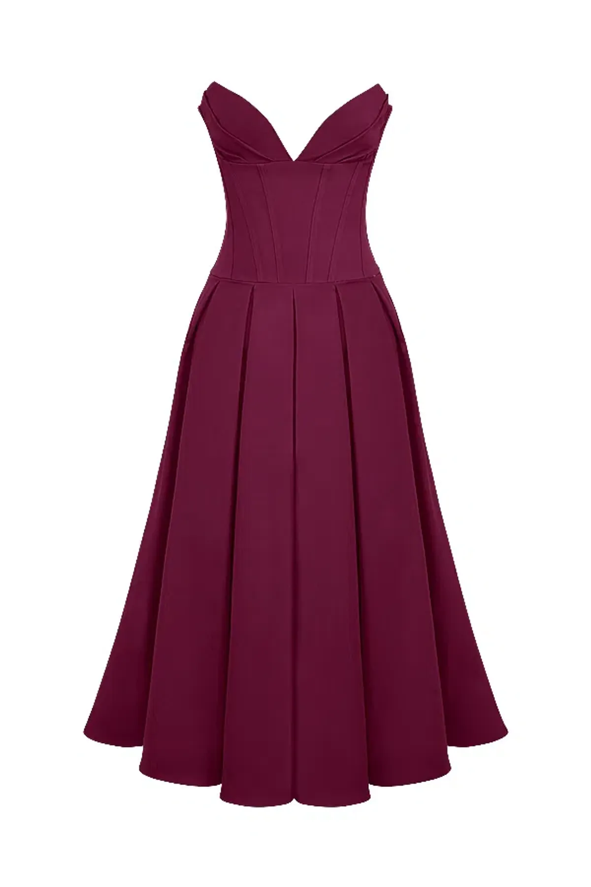House of CB Lady Wine Strapless Midi Dress Size M - Image 5