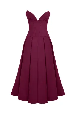 House of CB Lady Wine Strapless Midi Dress Size M for rent on The Volte - image 5