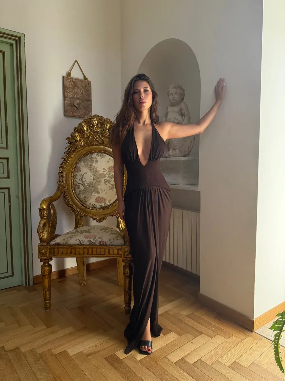 Jefre Sei Landon Gown Espresso Size XXS/AU4 - Image 1