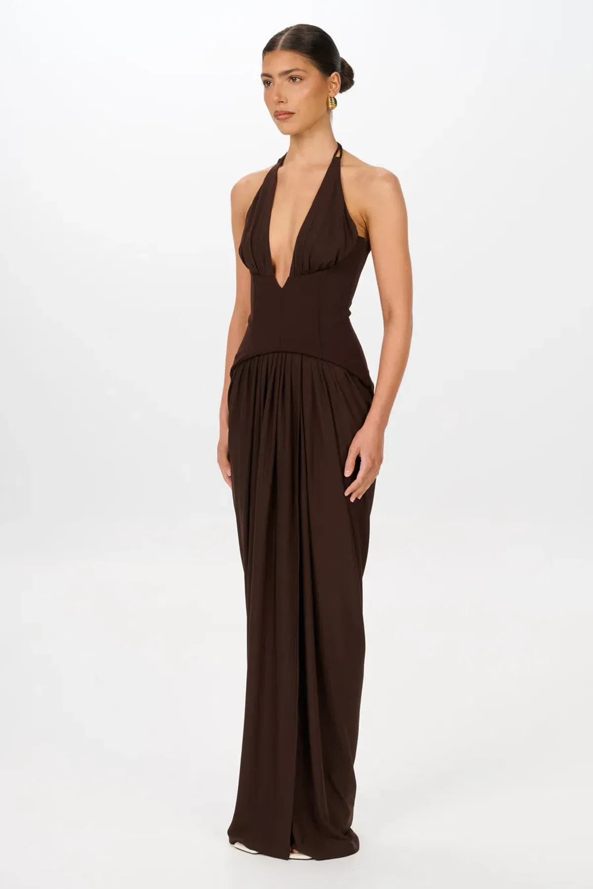 Jefre Sei Landon Gown Espresso Size XXS/AU4 - Image 3