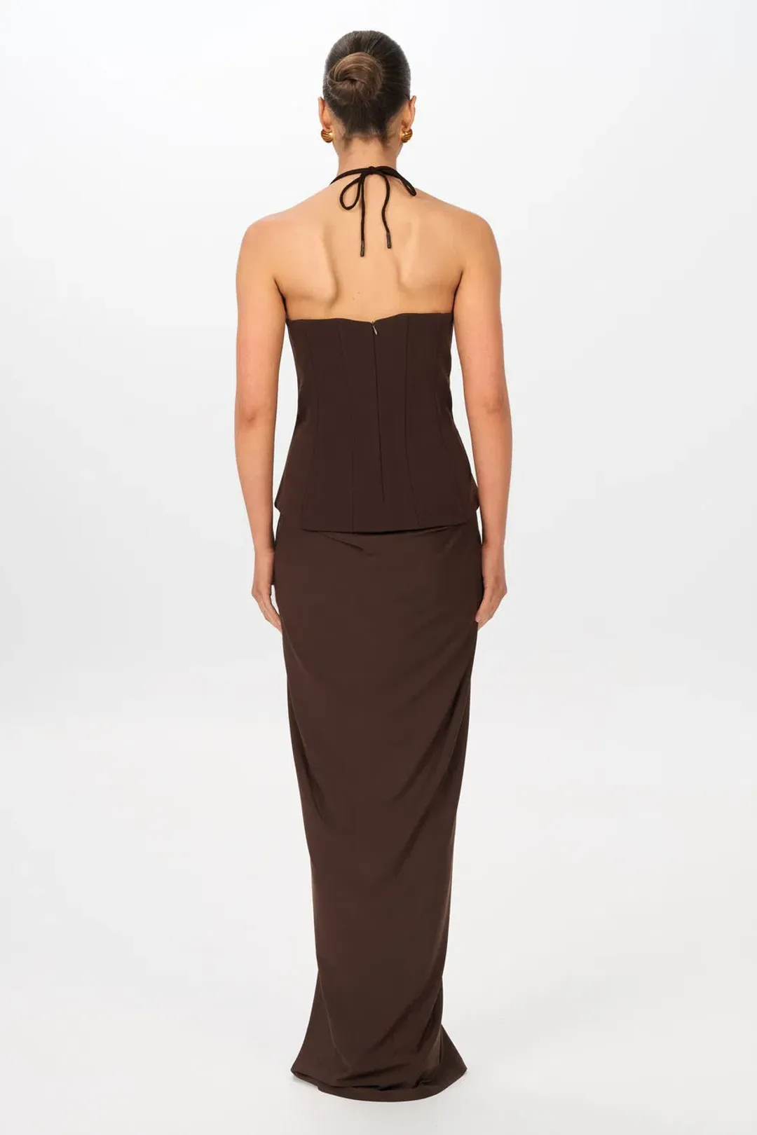 Jefre Sei Landon Gown Espresso Size XS/AU6 for rent on The Volte - main image