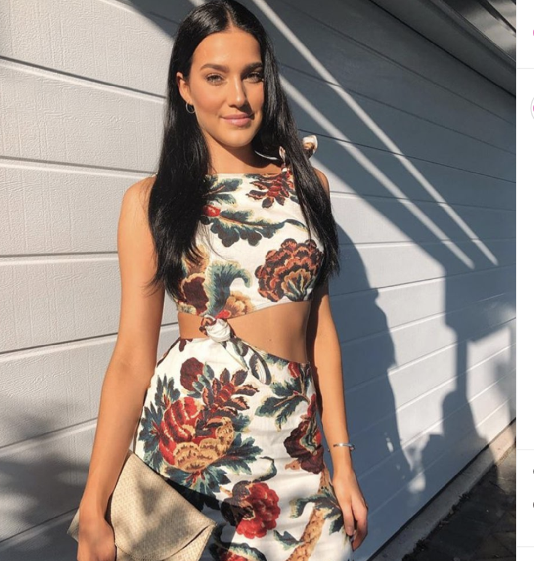 Sir The Label Ambroise Knot Dress Midi Floral Print | AU 8 for rent on The Volte - main image