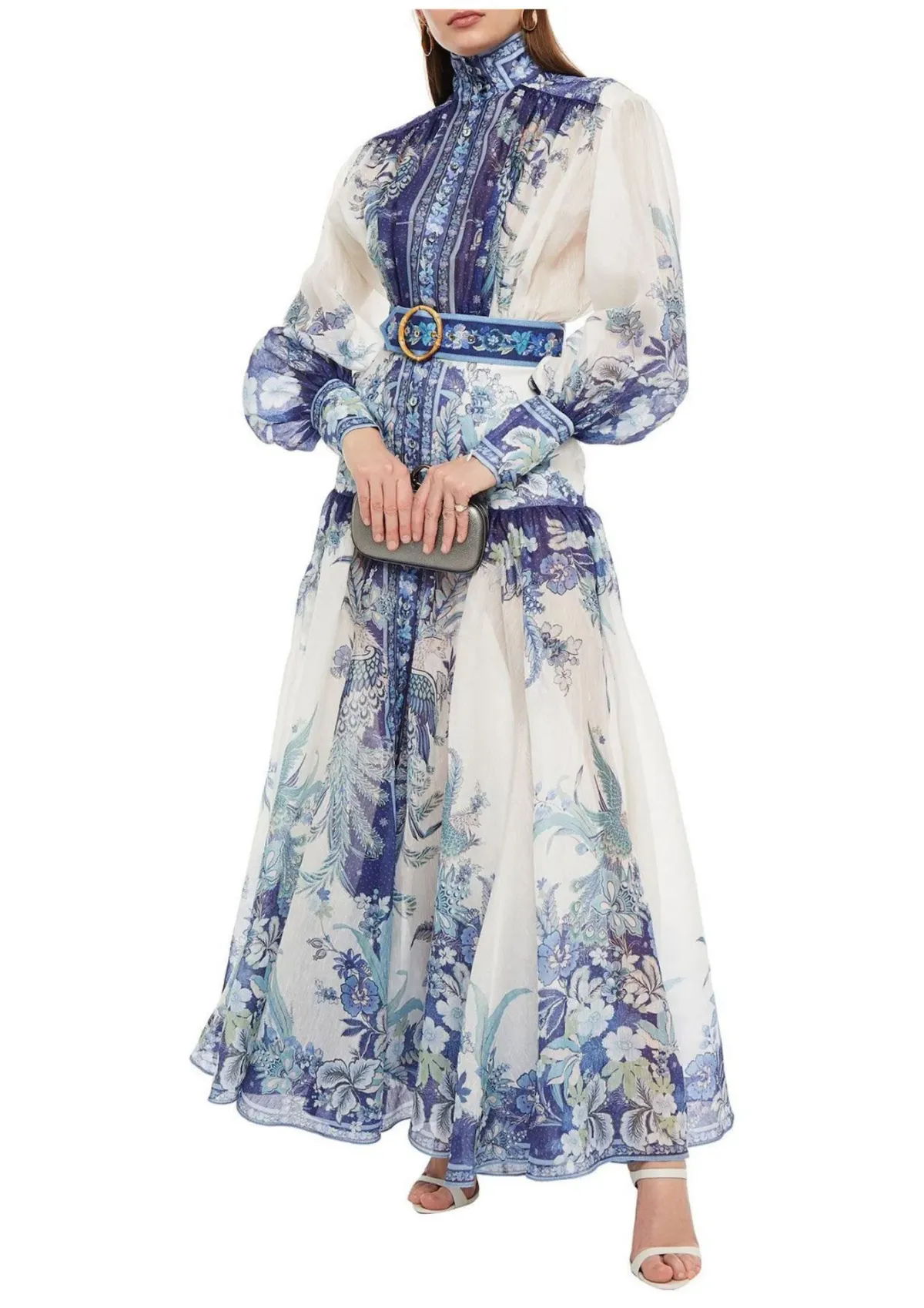 Zimmermann Glassy Billow Dress Navy Phoenix Size 0 / AU 8 for rent on The Volte - main image