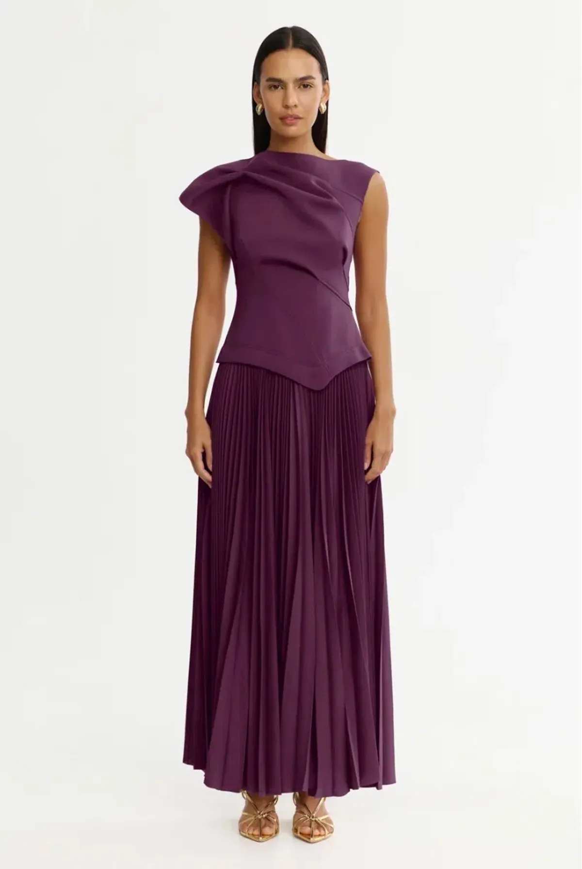 Acler Cornmore Midi Dress Blackcurrant Size 10 - Image 1