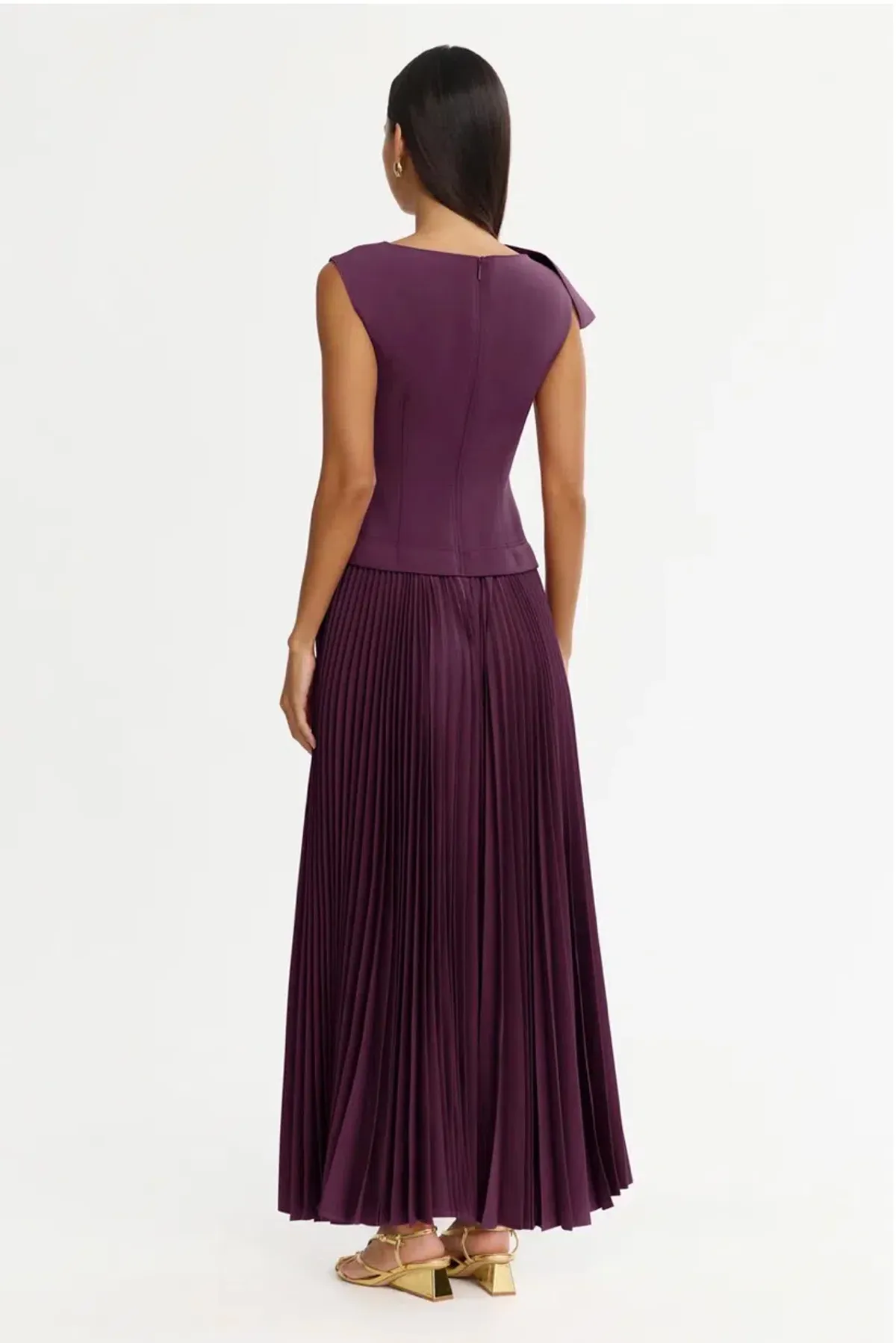 Acler Cornmore Midi Dress Blackcurrant Size 10 - Image 2