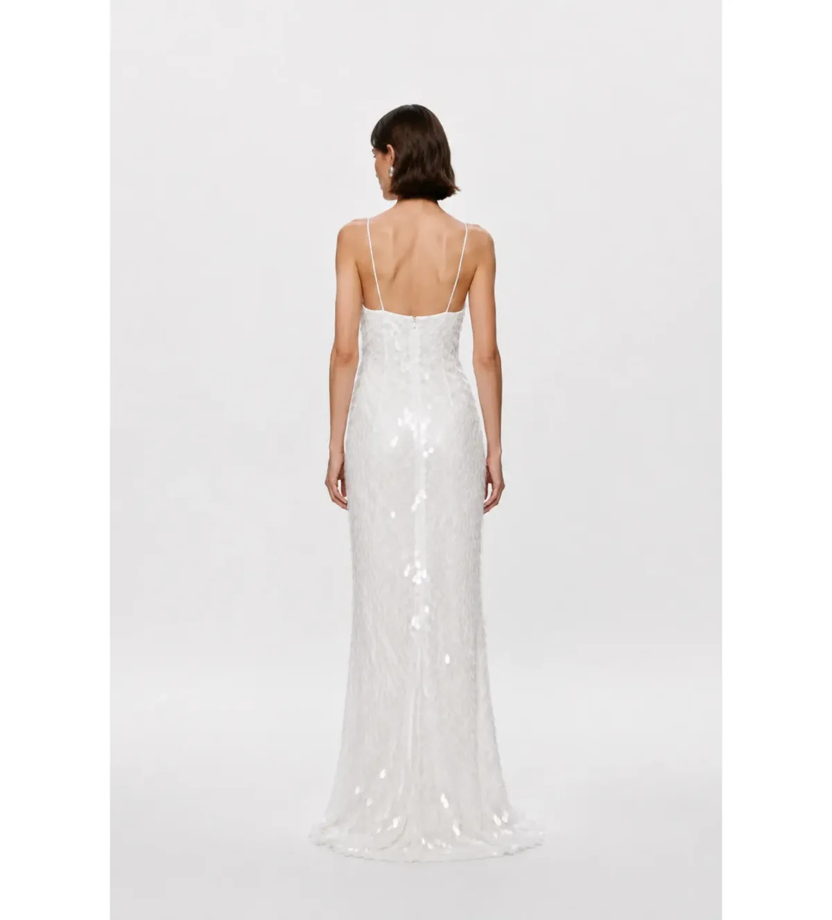 Misha Sapphire Sequin Maxi Dress Ivory Size 10 - Image 2