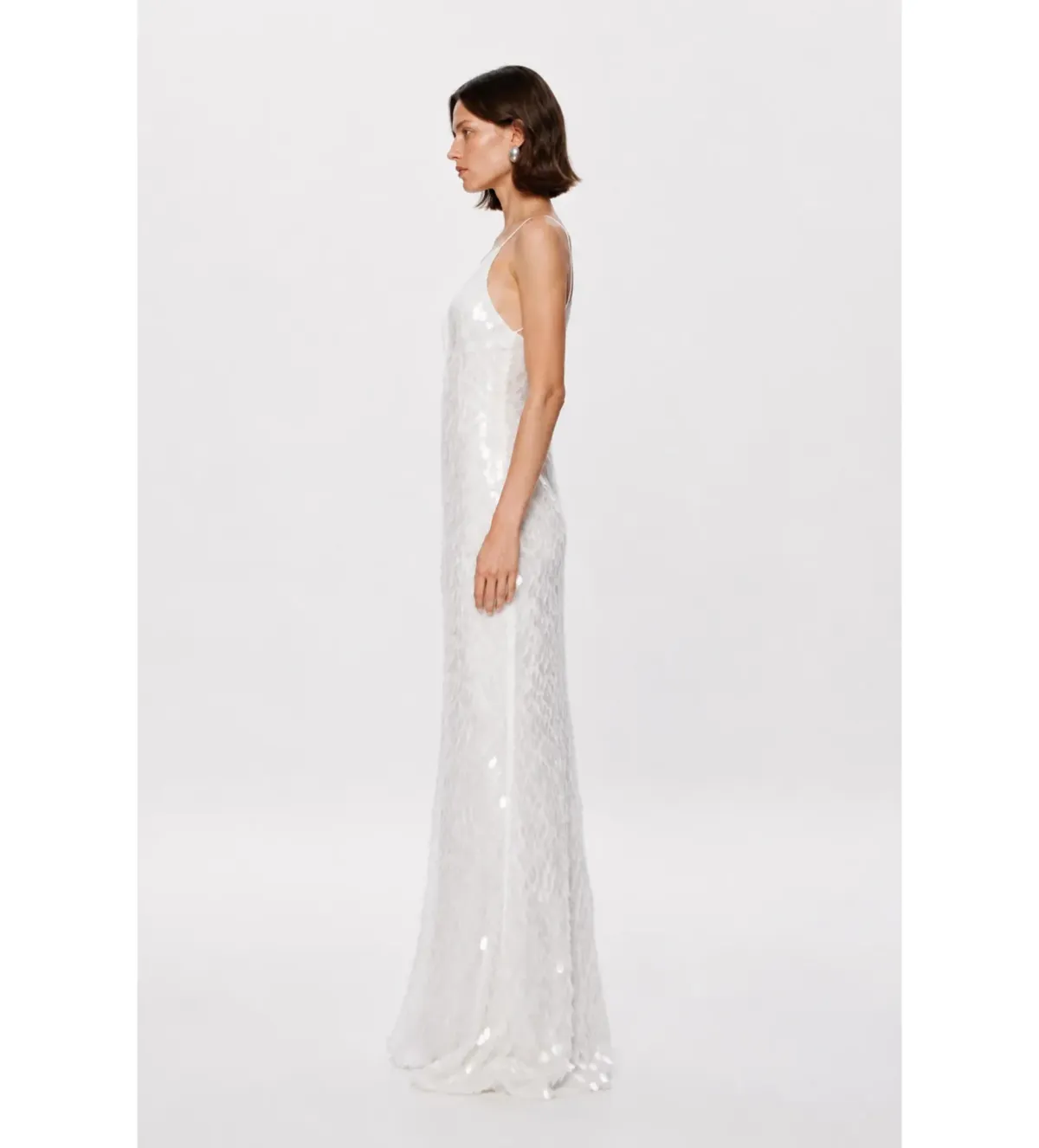 Misha Sapphire Sequin Maxi Dress Ivory Size 10 - Image 3