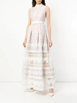 Huishan Zhang Beau Lace Panel Dress - size 10 for rent on The Volte - image 2