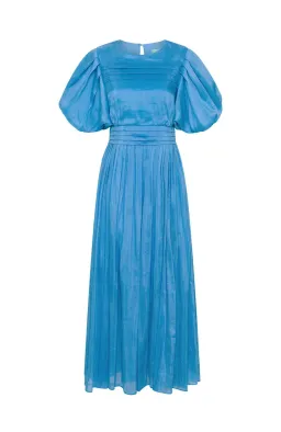 Aje Sylvia Pintuck Midi Dress Azure Blue Size AU 10 / M for rent on The Volte - image 4
