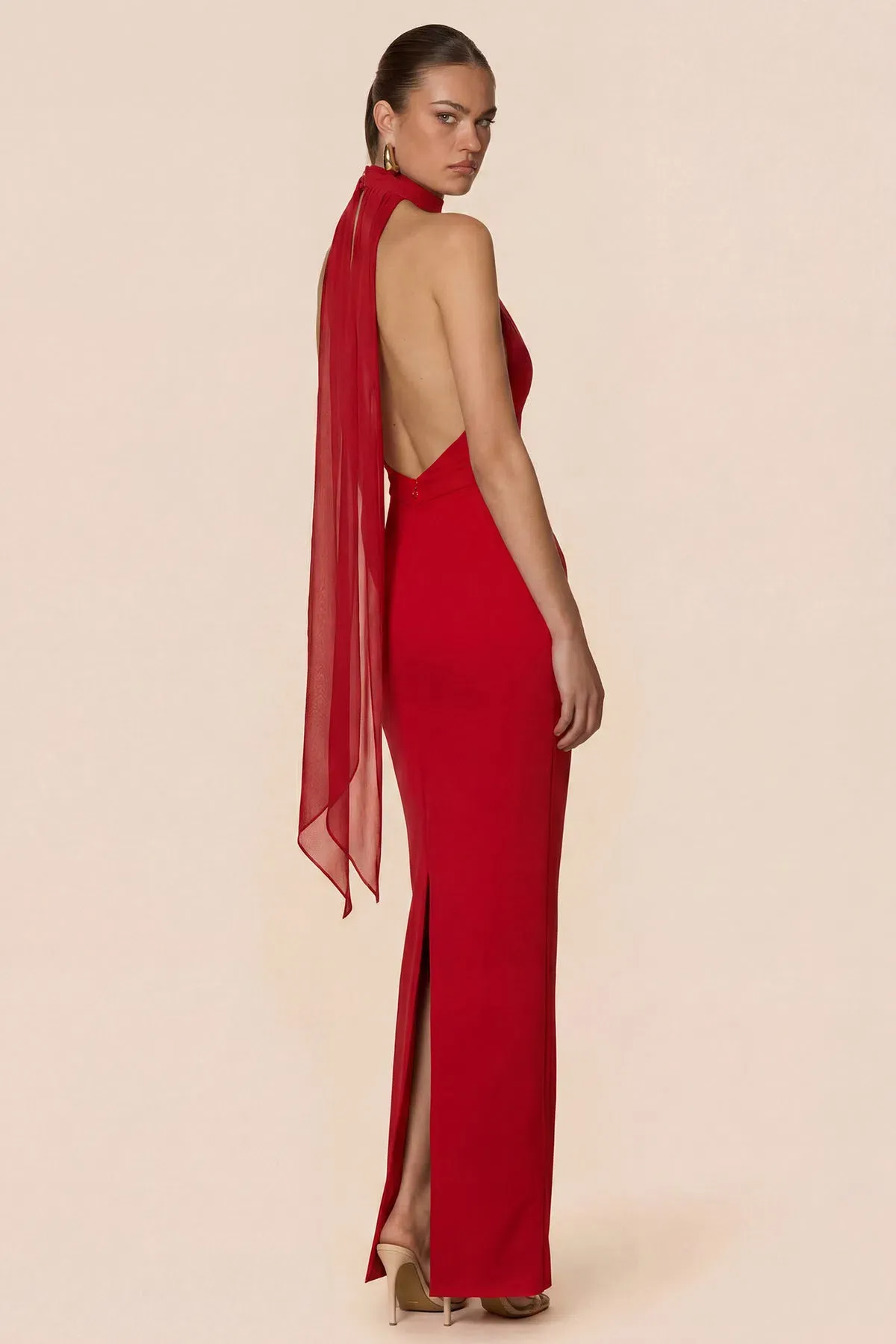 Nookie Martini Halter Maxi Gown in Red Size L / AU 12 - Image 3