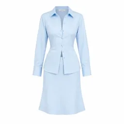 Kookai Palermo Cinch Shirt Size S & Palermo Core Midi Skirt in Cool Blue Size M for rent on The Volte - image 3