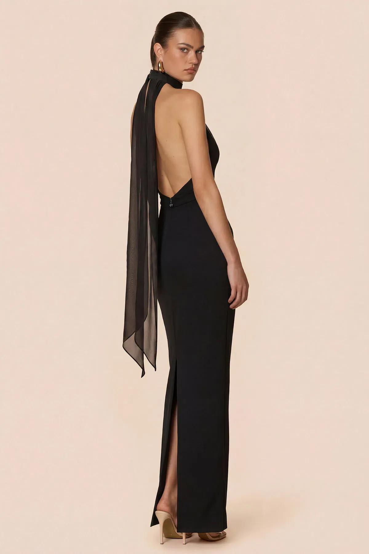 Nookie Martini Halter Maxi Gown in Black Size L / AU 12 - Image 3
