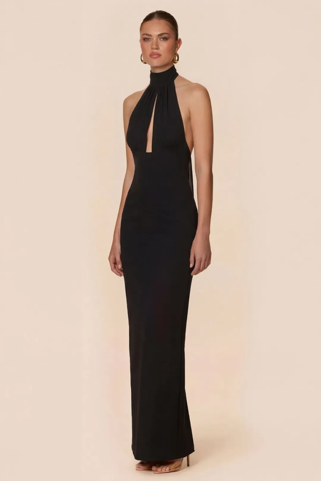 Nookie Martini Halter Maxi Gown in Black Size M / AU 10 for rent on The Volte - main image