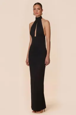 Nookie Martini Halter Maxi Gown in Black Size M / AU 10 for rent on The Volte - image 2
