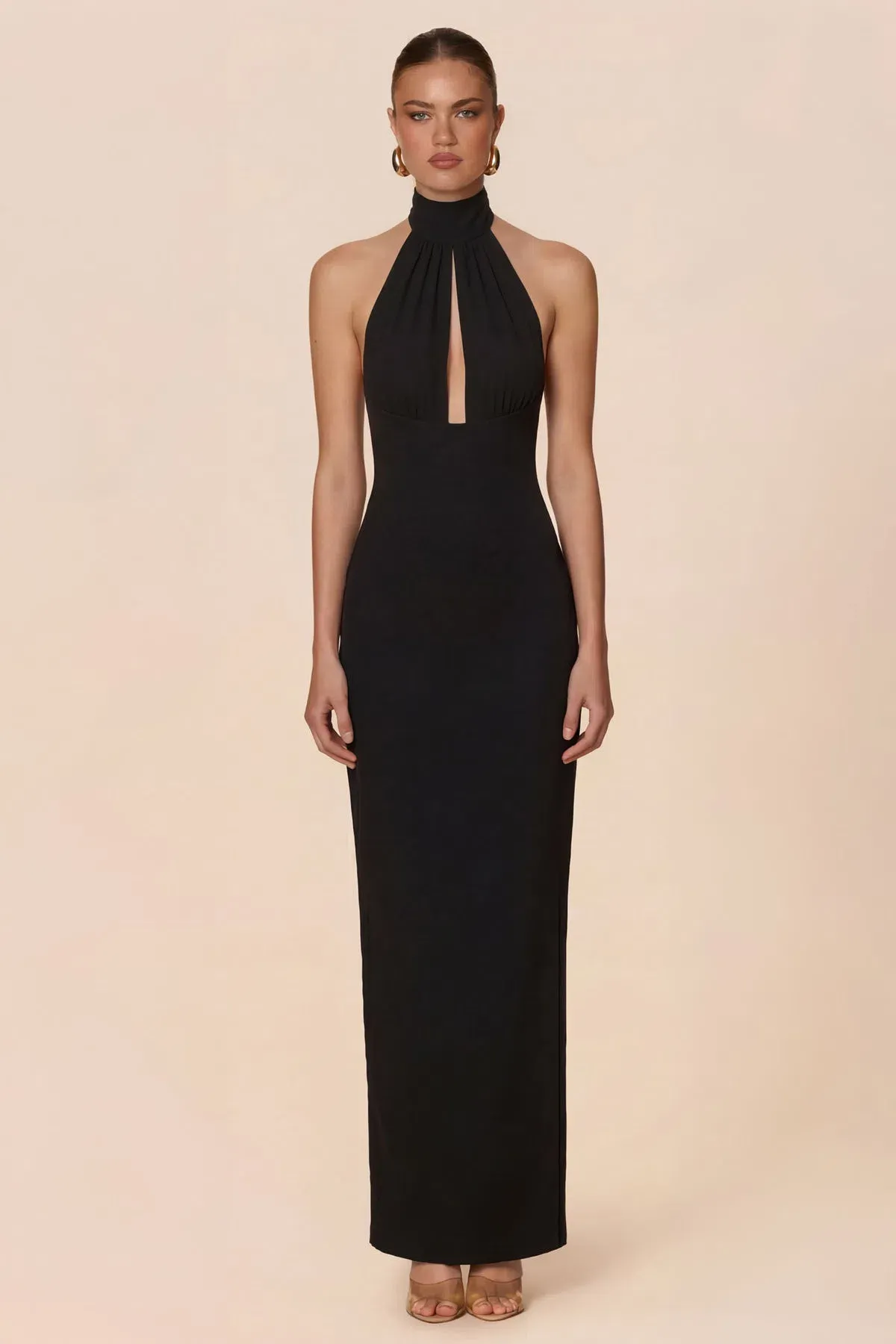 Nookie Martini Halter Maxi Gown in Black Size M / AU 10 for rent on The Volte - main image