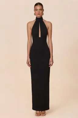 Nookie Martini Halter Maxi Gown in Black Size M / AU 10 for rent on The Volte - image 1