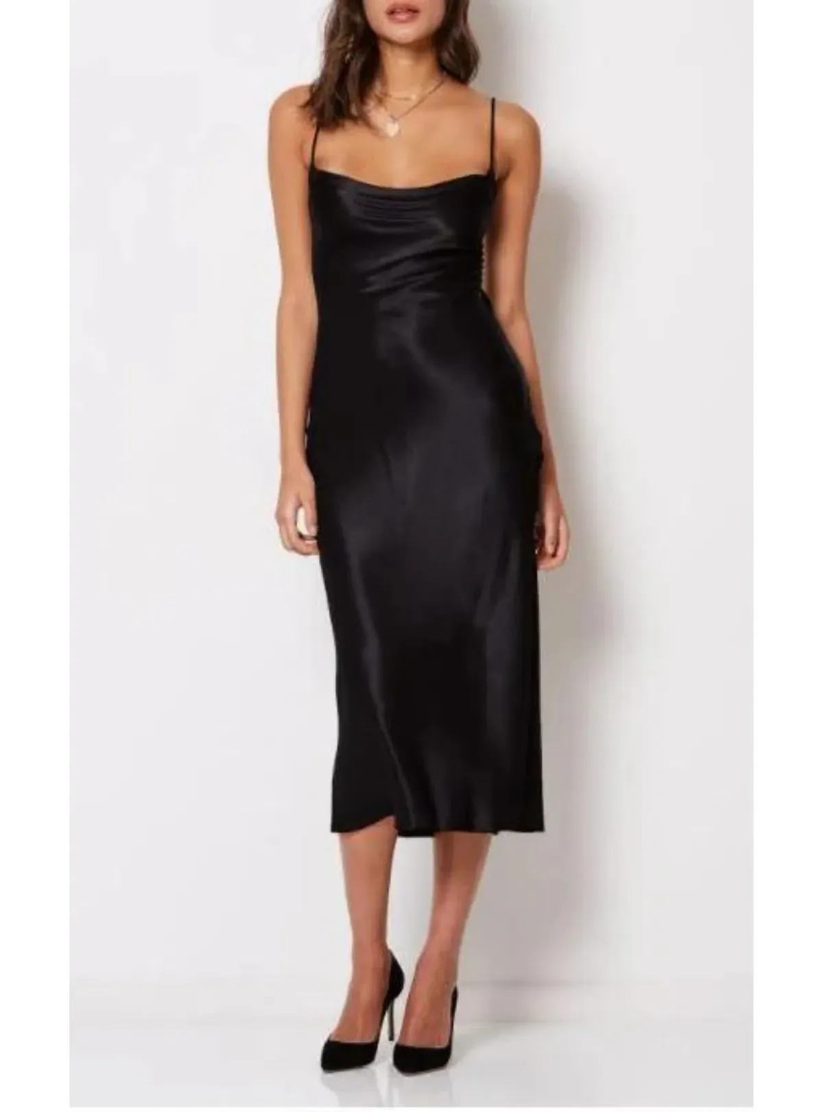 Bec & Bridge Kaia Cowl Dress in Black Size AU 6 for rent on The Volte - main image