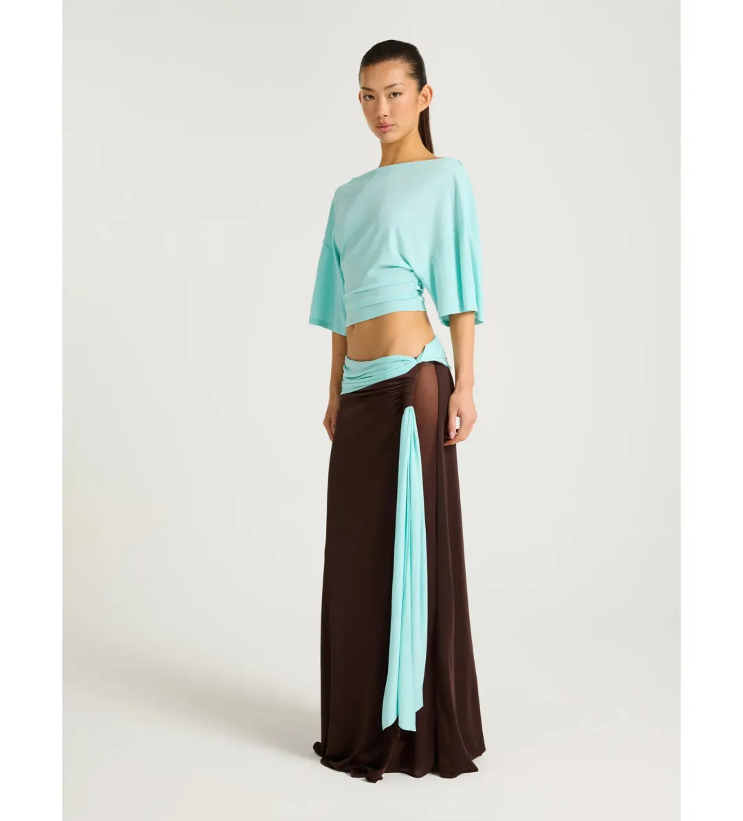 BENNI Arlo Maxi Set Choc Turquoise Size S / AU 8 for rent on The Volte - main image