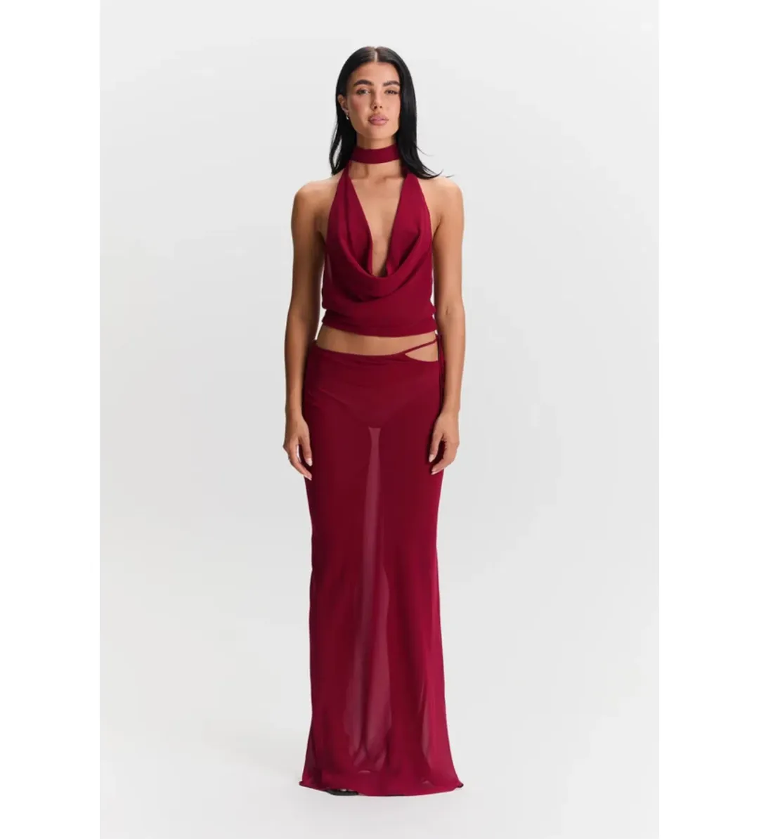 Sasha Therese Aubrey Maxi Set Cherry Red Size S / AU 8 for rent on The Volte - main image