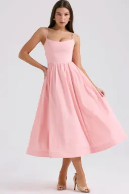 House of CB rose pink cotton corset sundress size XS for rent on The Volte - image 1