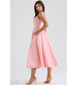 House of CB Lolita Cotton Corset Midi Sundress Rose Pink Size XS for rent on The Volte - image 4