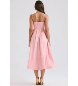 House of CB Lolita Cotton Corset Midi Sundress Rose Pink Size XS for rent on The Volte - image 3