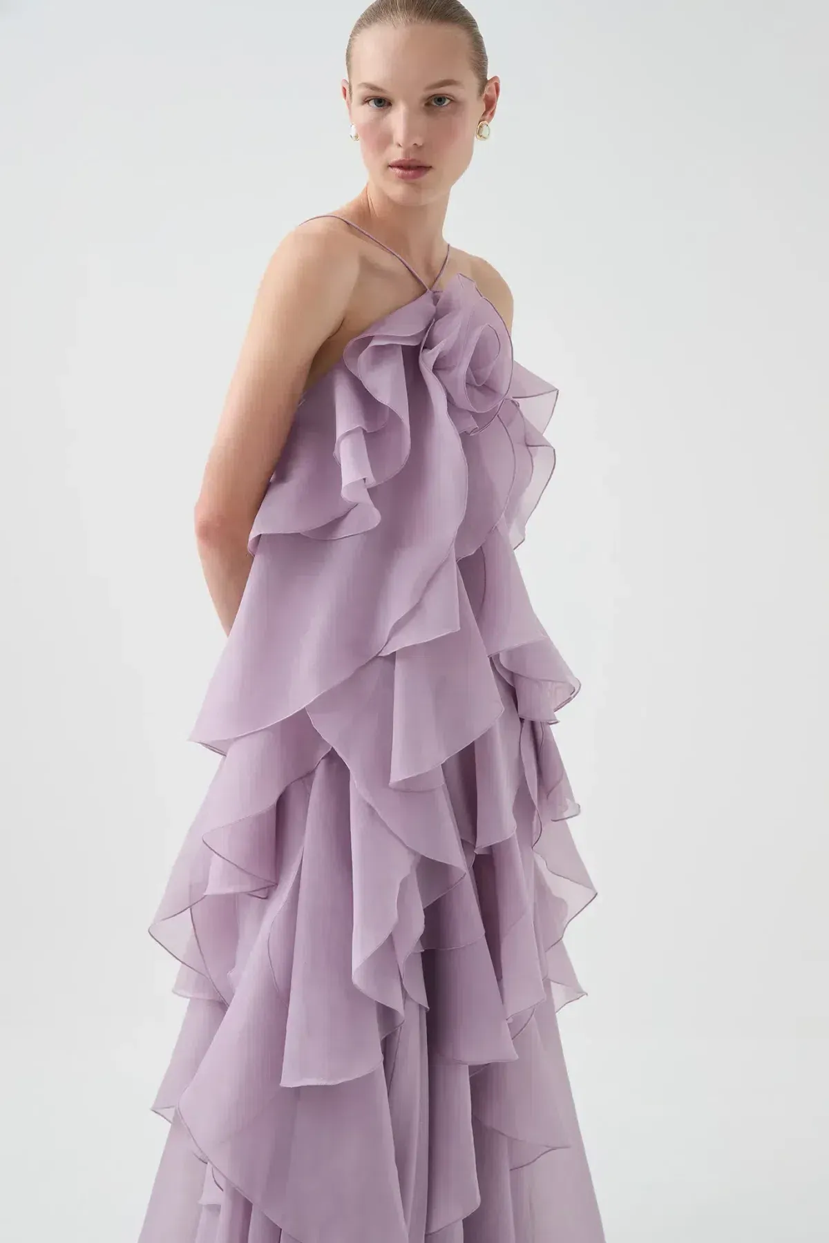 💜 Aje Pandorea Layered Maxi Dress in Lilac Purple Size 14 Formal Gown💜 - Image 10