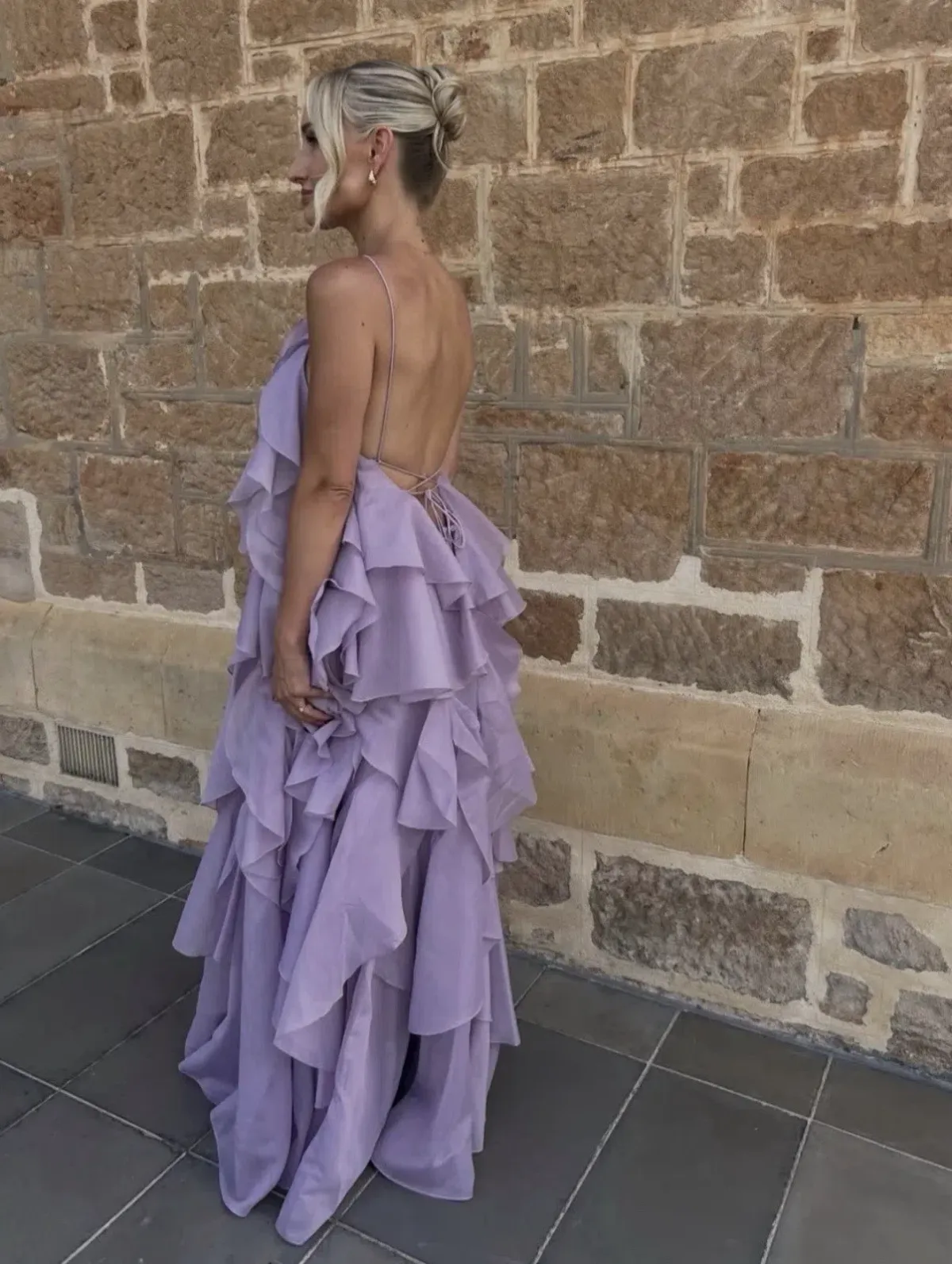 💜 Aje Pandorea Layered Maxi Dress in Lilac Purple Size 14 Formal Gown💜 - Image 6