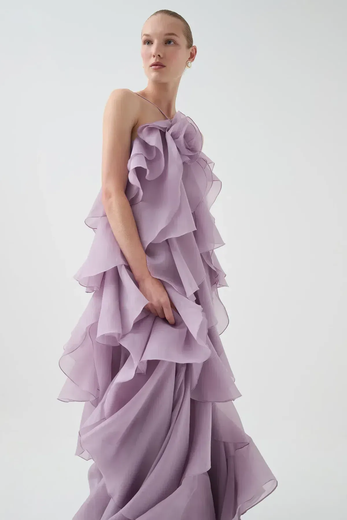 💜 Aje Pandorea Layered Maxi Dress in Lilac Purple Size 14 Formal Gown💜 - Image 9
