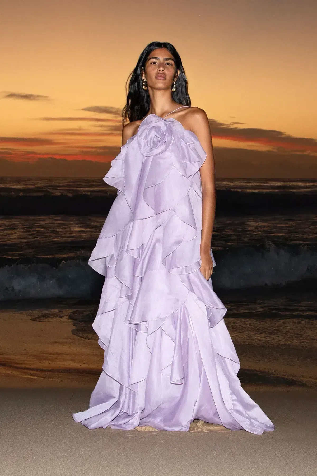 💜 Aje Pandorea Layered Maxi Dress in Lilac Purple Size 14 Formal Gown💜 - Image 2