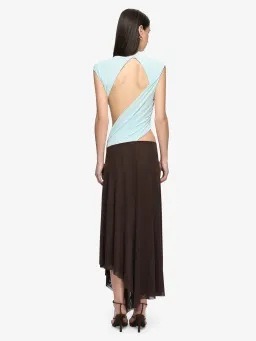 Bec & Bridge Conni ASYM Midi Arctic Blue/Dark Choc Dress Size 10 for rent on The Volte - image 2