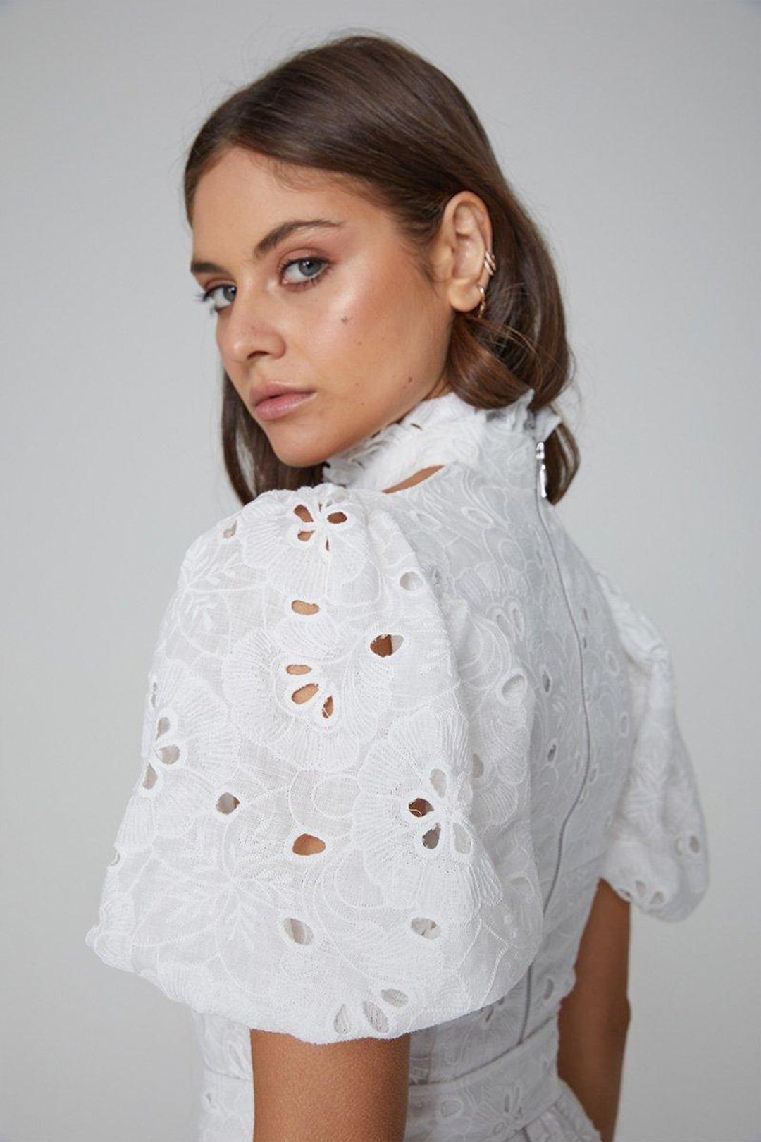 ASILIO PUFF SLEEVE BRODERIE DRESS - SIZE 6 for rent on The Volte - main image