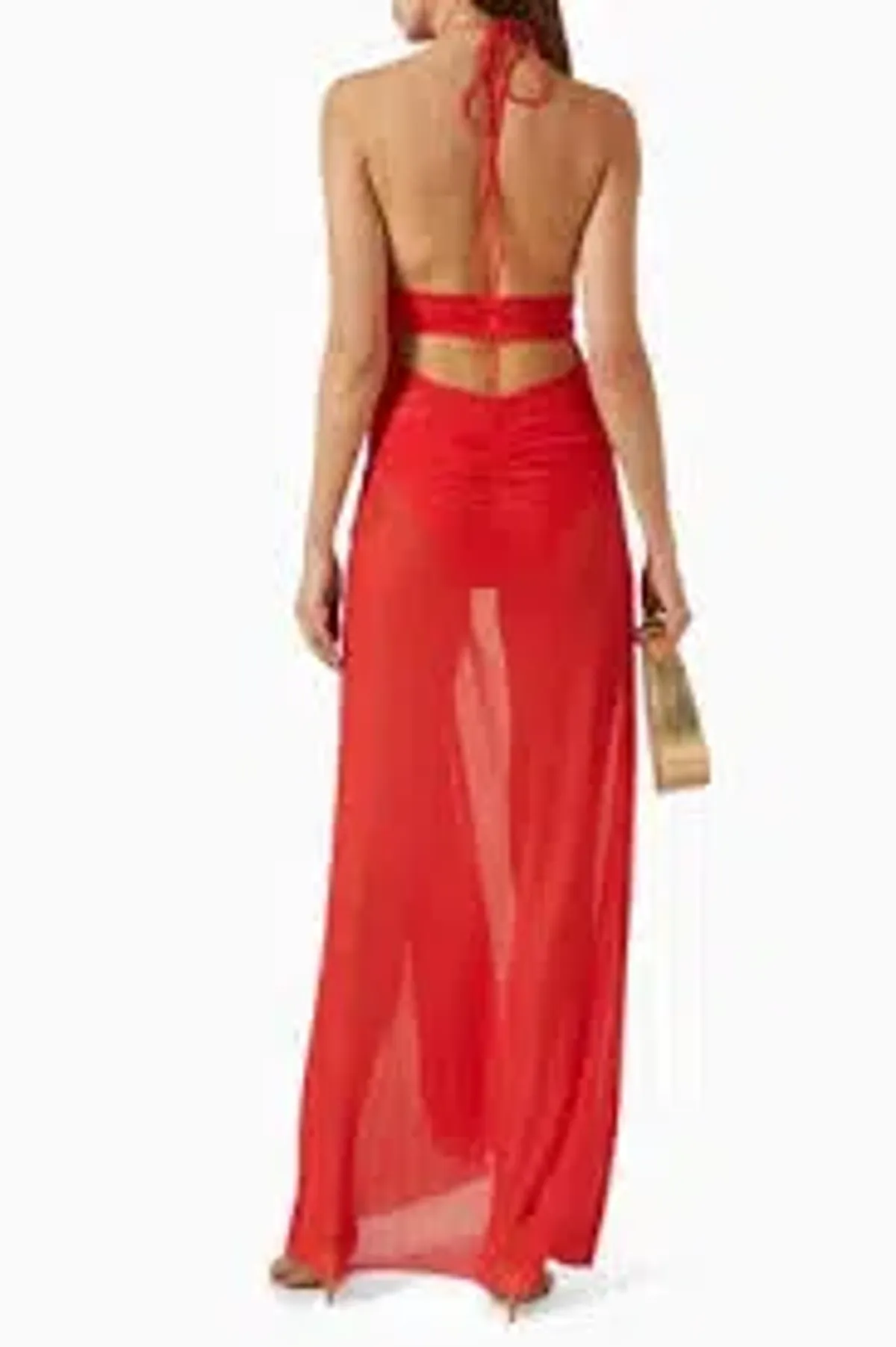 Bec & Bridge Xanthi V Neck Maxi Dress Flame Size 8 - Image 4