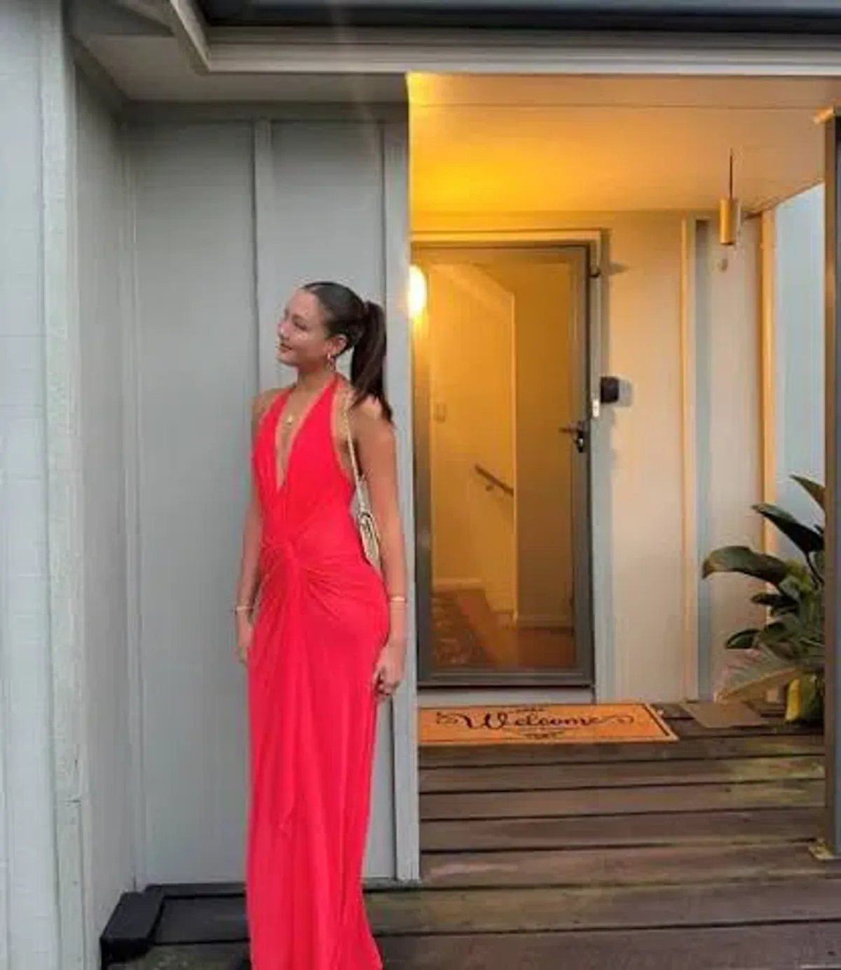 Bec & Bridge Xanthi V Neck Maxi Dress Flame Size 8 - Image 3