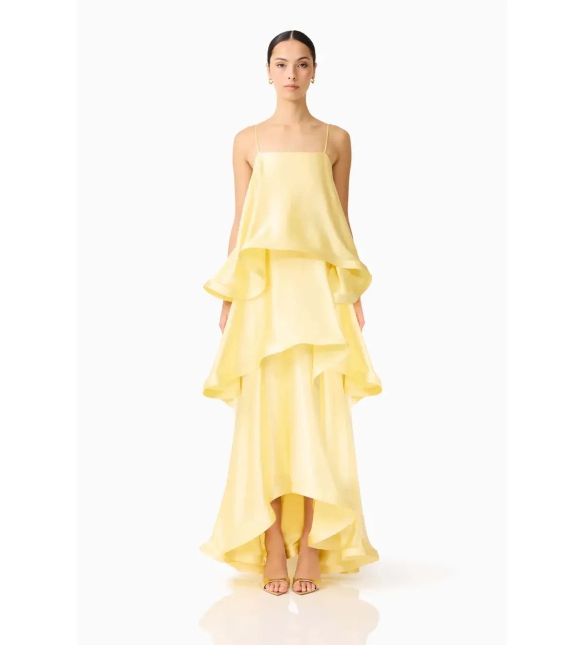 Elliatt Tilly Tiered Maxi Dress in Butter Yellow Size XXL/AU16 - Image 1