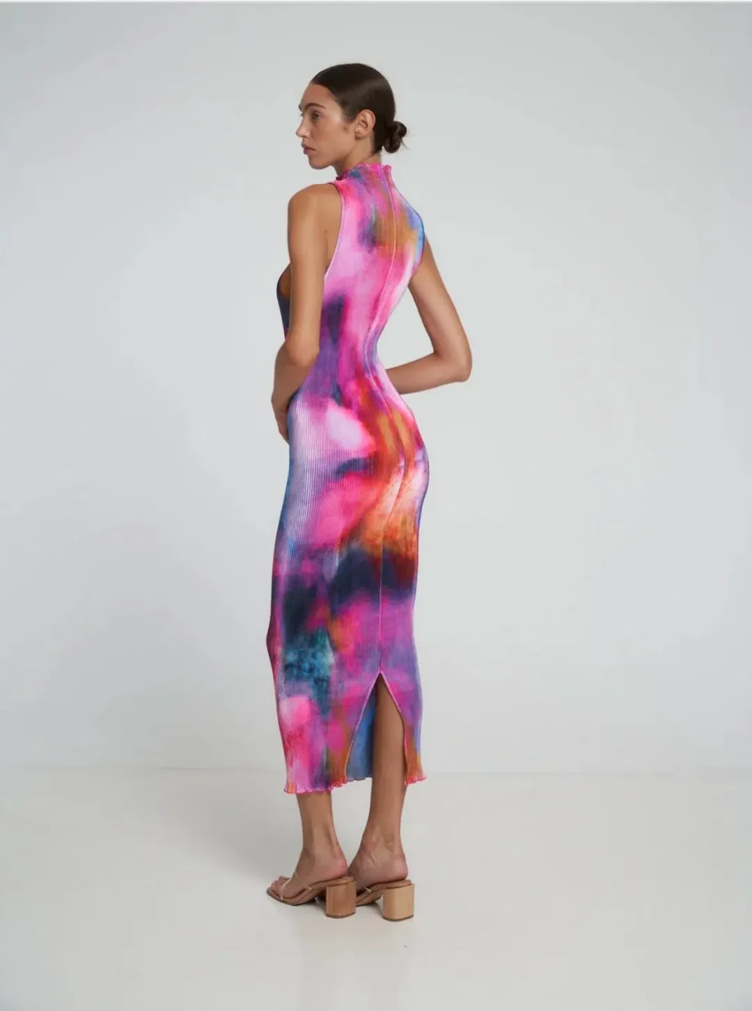 L’ldee Moss Gown Multi Colour Pleat Size 8 for rent on The Volte - main image