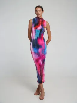 L’ldee Moss Gown Multi Colour Pleat Size 8 for rent on The Volte - image 1