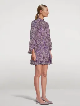 Shona Joy Aurier Button Up Ruched Mini Purple Size 12 for rent on The Volte - image 3