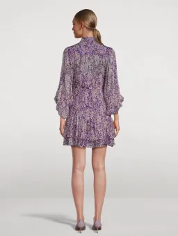 Shona Joy Aurier Button Up Ruched Mini Purple Size 12 for rent on The Volte - image 2