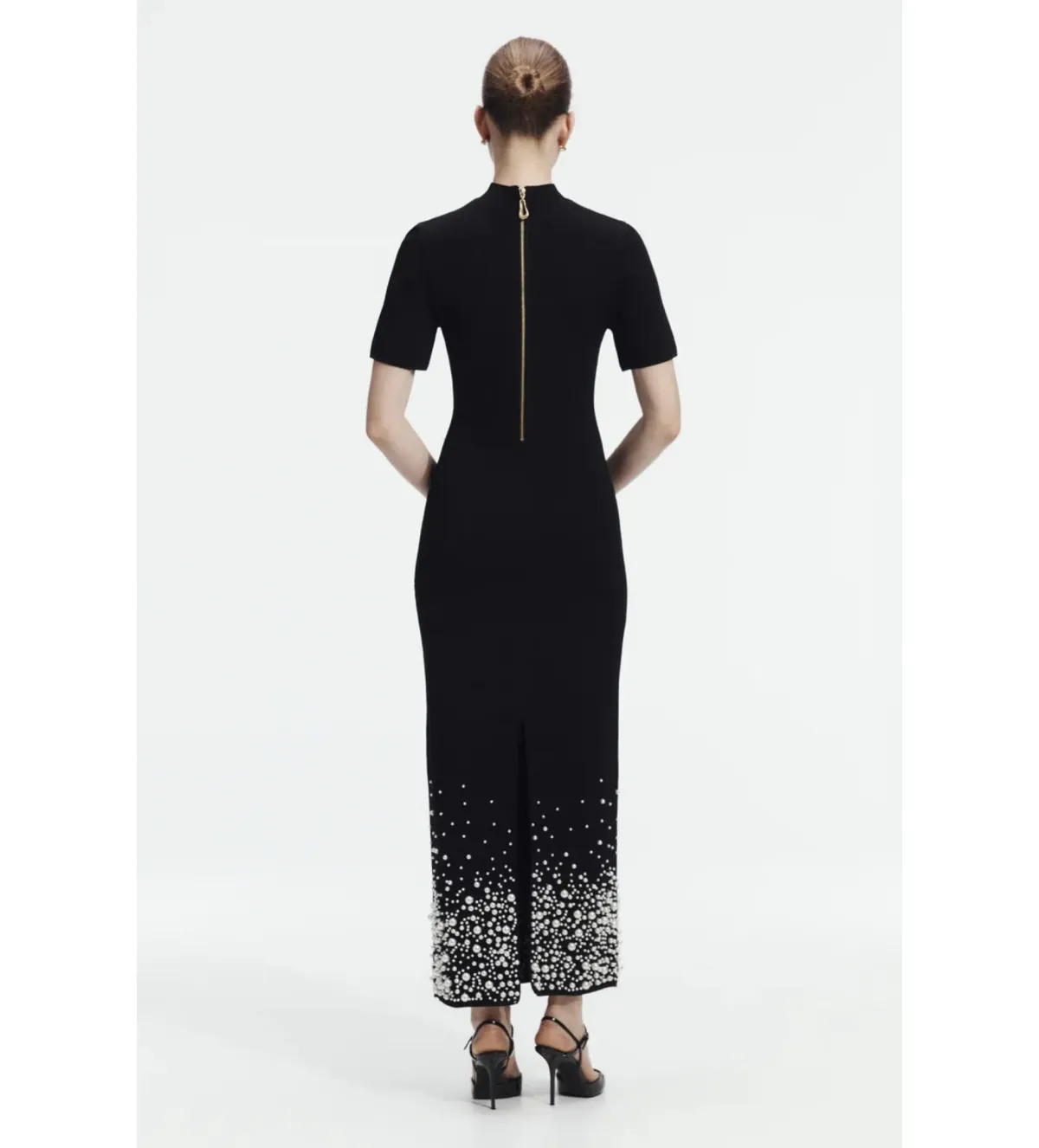 Aje Marlene Pearl Knit Midi Dress Black Size 8 - Image 2