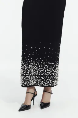 AJE Marlene Pearl Knit Midi Dress for rent on The Volte - image 3