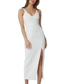 BYJOHNNY CONTOUR LINES SPLIT MIDI DRESS - SIZE 6 for rent on The Volte - image 3