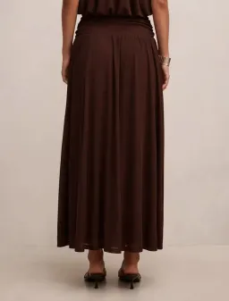 Forever New Layne Bubble Waist Halter Top and Layne Gathered Basque Maxi Skirt Brown Size 8 for rent on The Volte - image 4