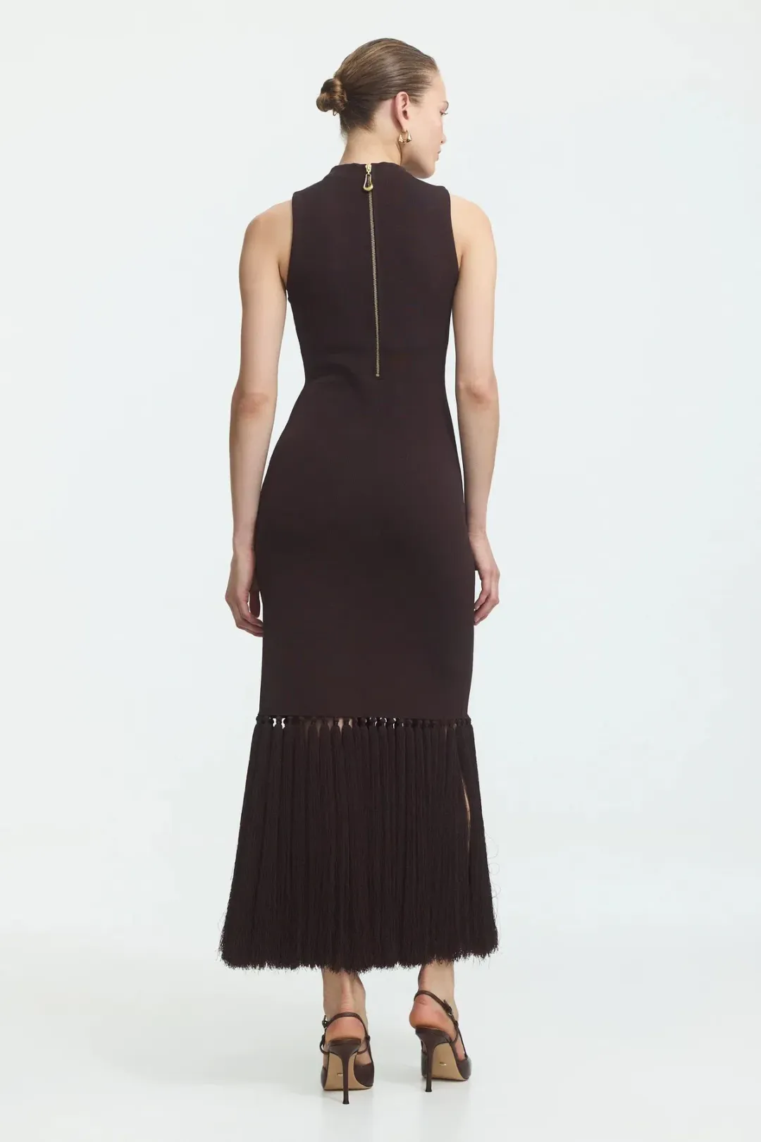 AJE Sofina Knit Tassel Midi Dress for rent on The Volte - main image