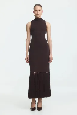 AJE Sofina Knit Tassel Midi Dress for rent on The Volte - image 1