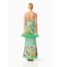 Elliatt Jamie Tiered Maxi Dress in Green Floral Size XS/AU6 for rent on The Volte - image 3