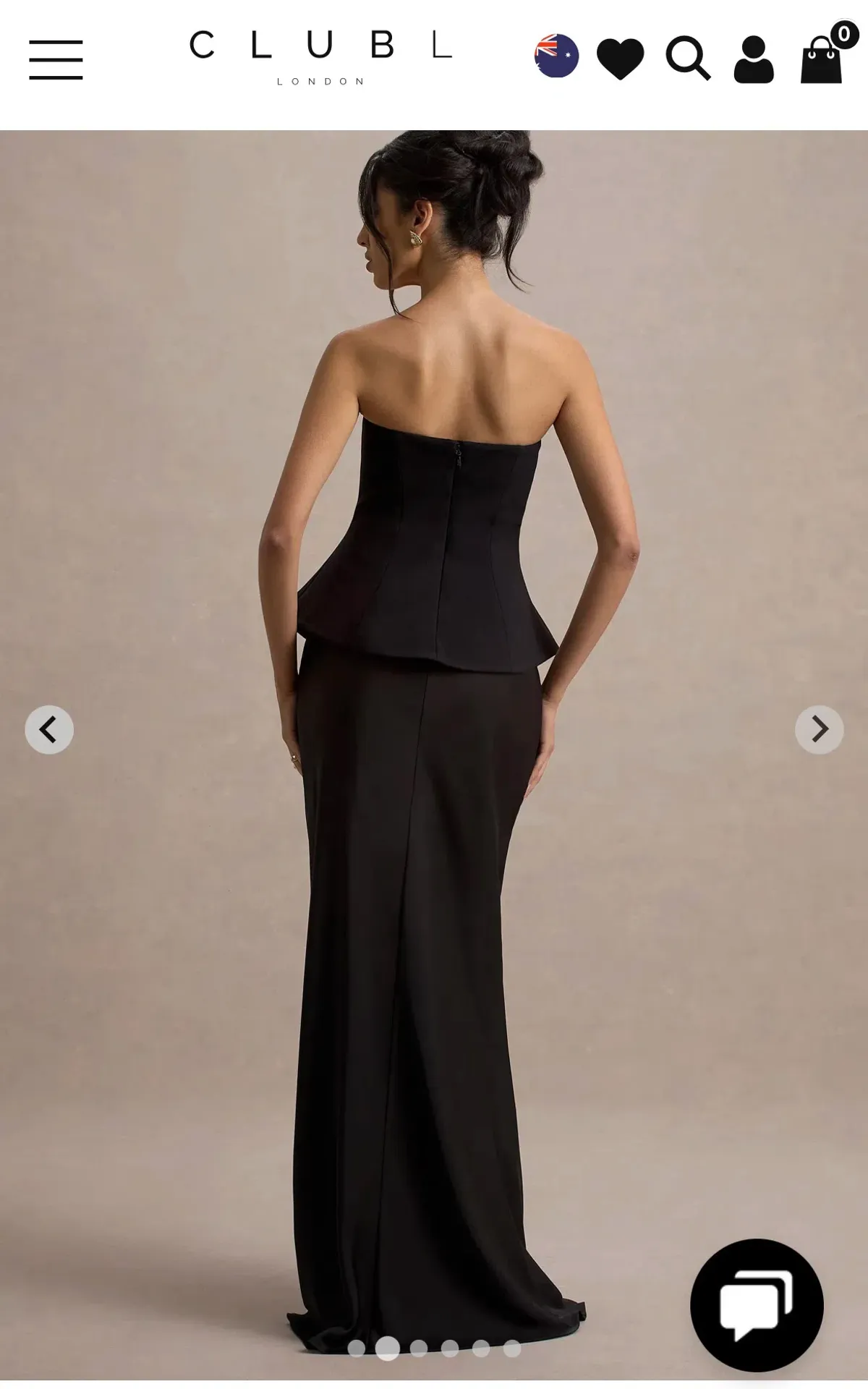 Club L London Ohio Black Maxi Pelpum Dress Size 6 - Image 2