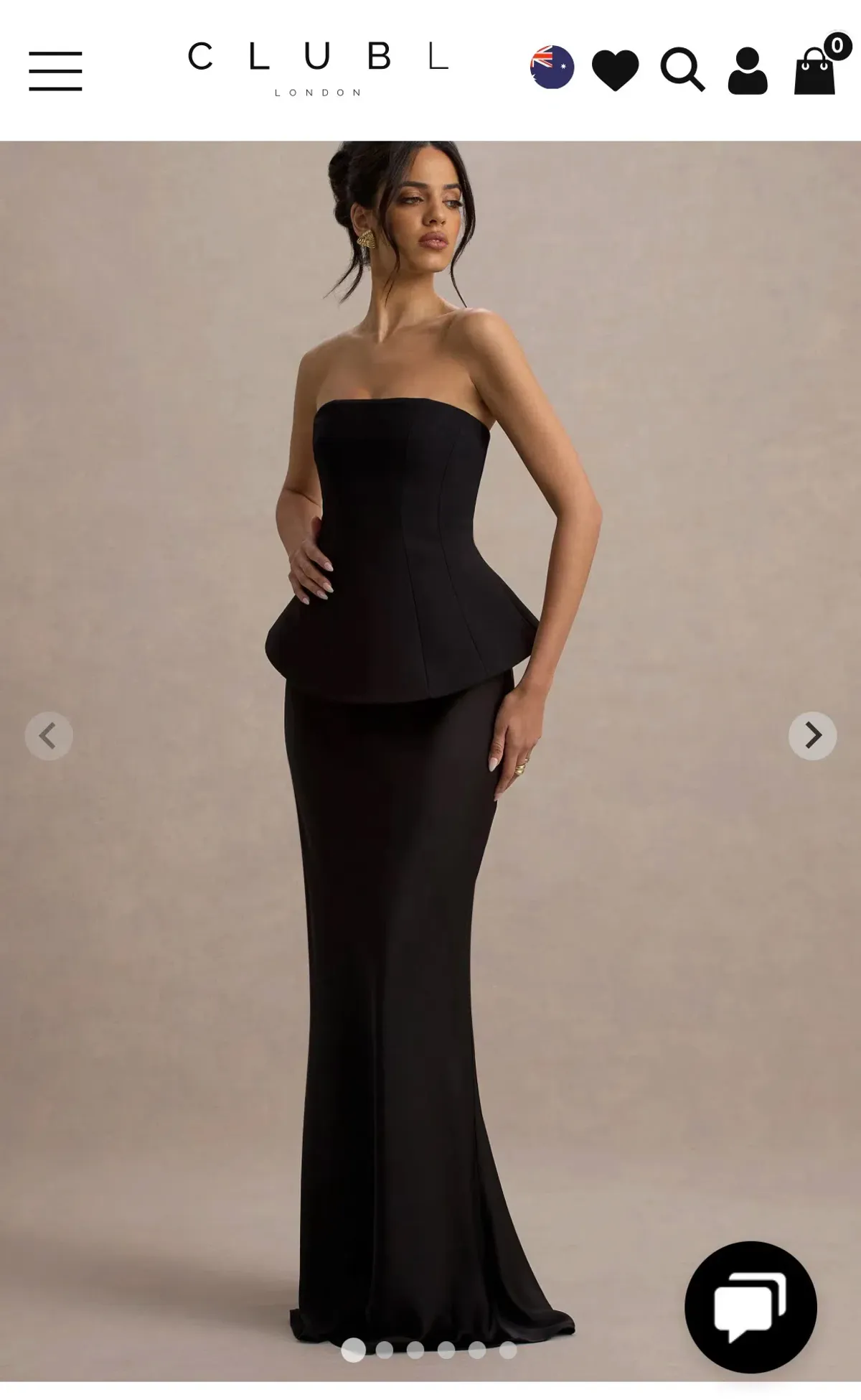 Club L London Ohio Black Maxi Pelpum Dress Size 6 - Image 4