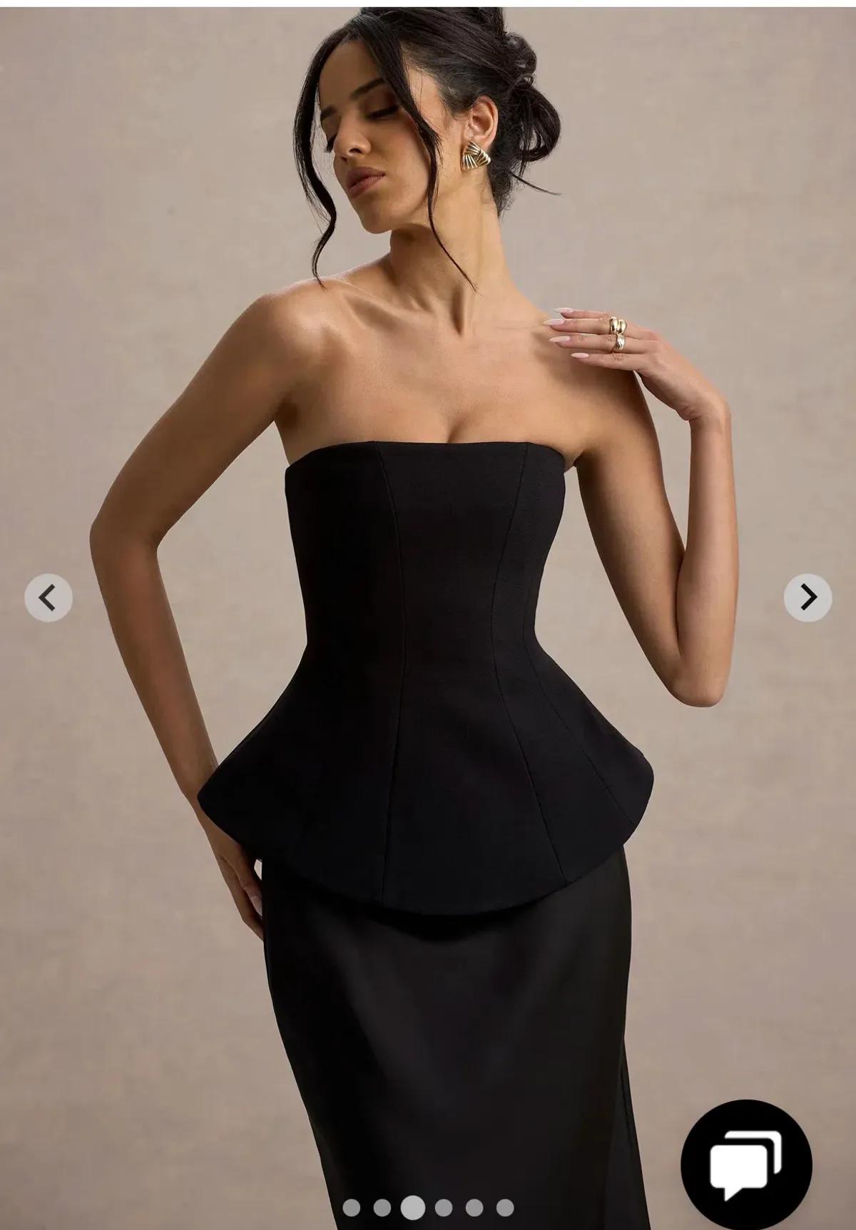 Club L London Ohio Black Maxi Pelpum Dress Size 6 - Image 3